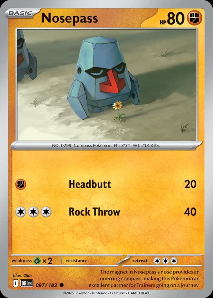 Nosepass — Destined Rivals 97 Pokémon card