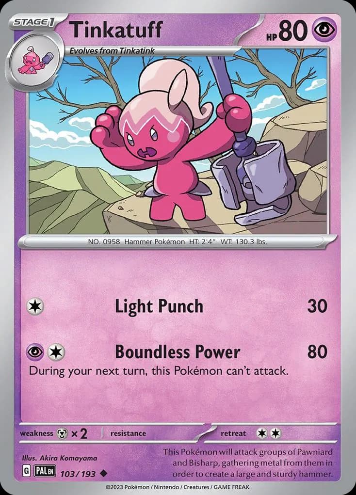 Tinkatuff — Paldea Evolved 103 Pokémon card