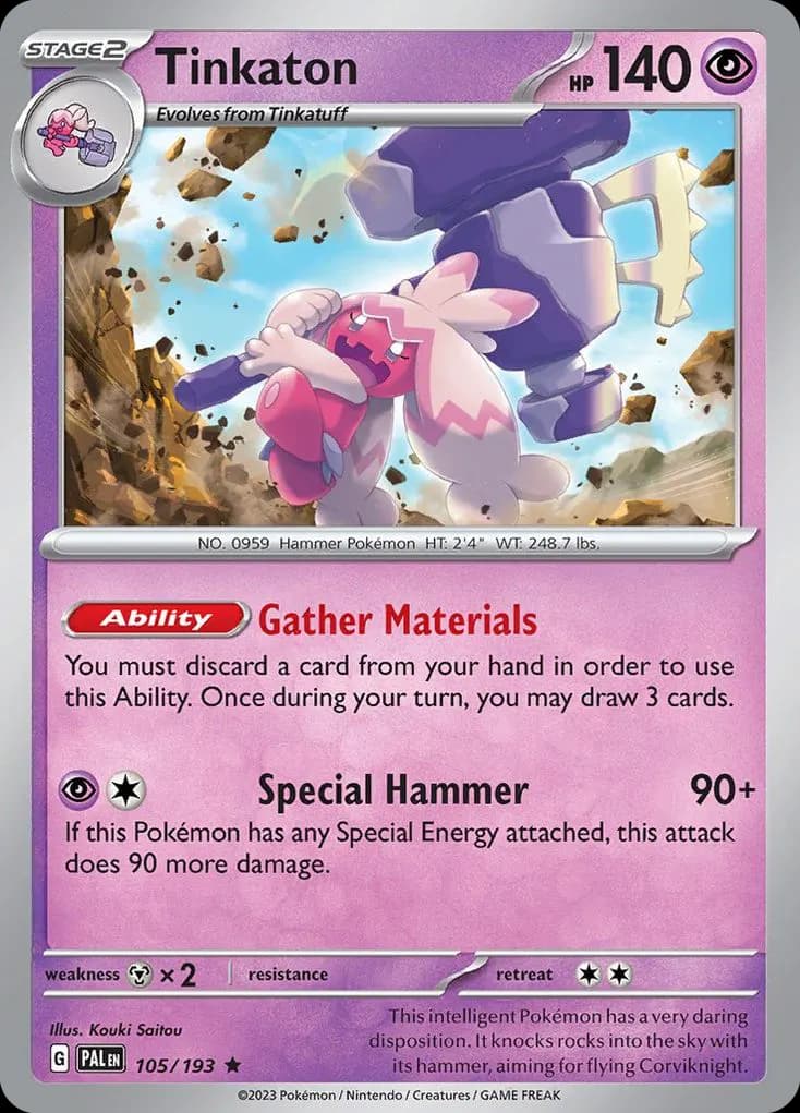 Tinkaton — Paldea Evolved 105 Pokémon card