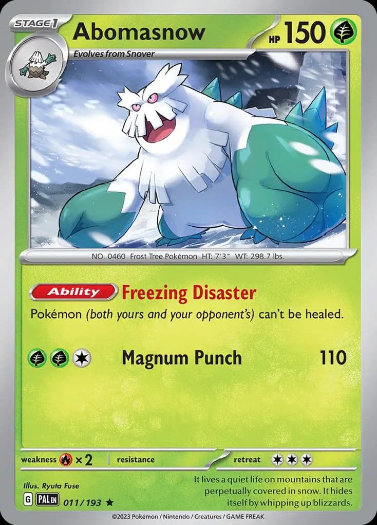 Abomasnow — Paldea Evolved 11 Pokémon card