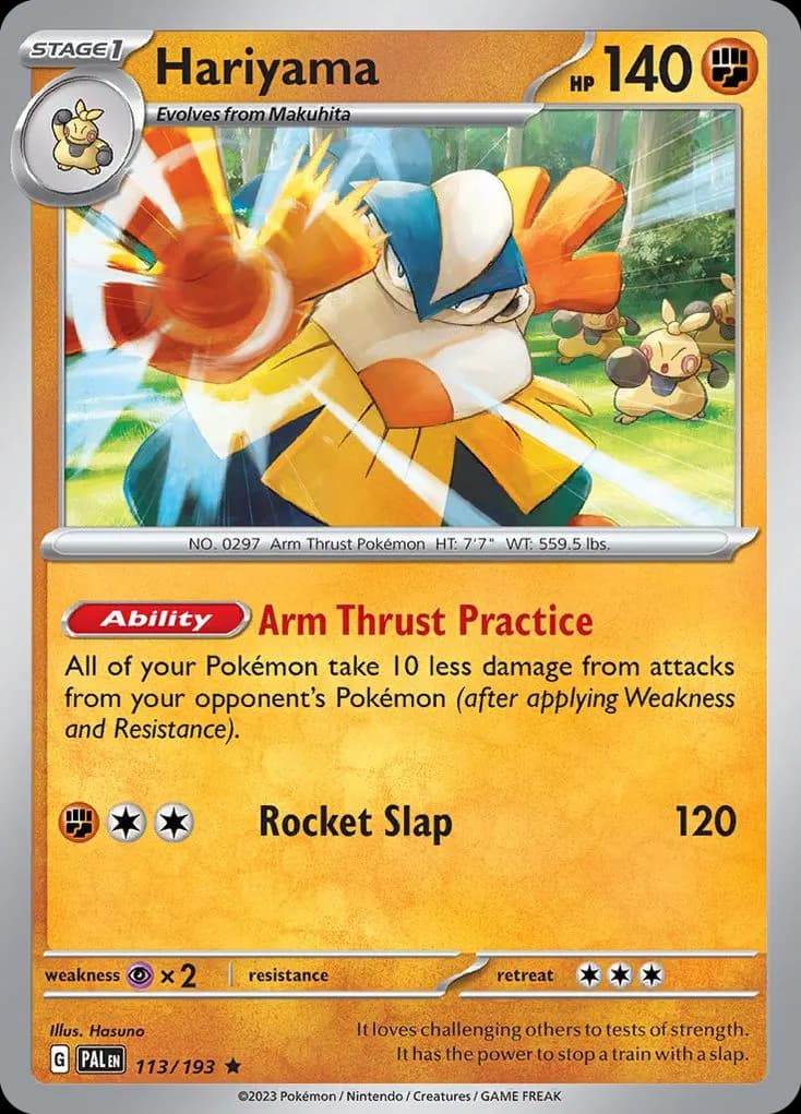 Hariyama — Paldea Evolved 113 Pokémon card