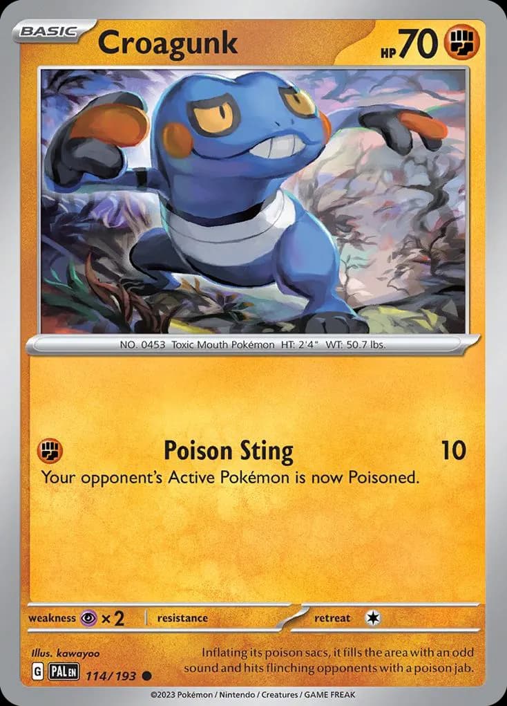 Croagunk — Paldea Evolved 114 Pokémon card