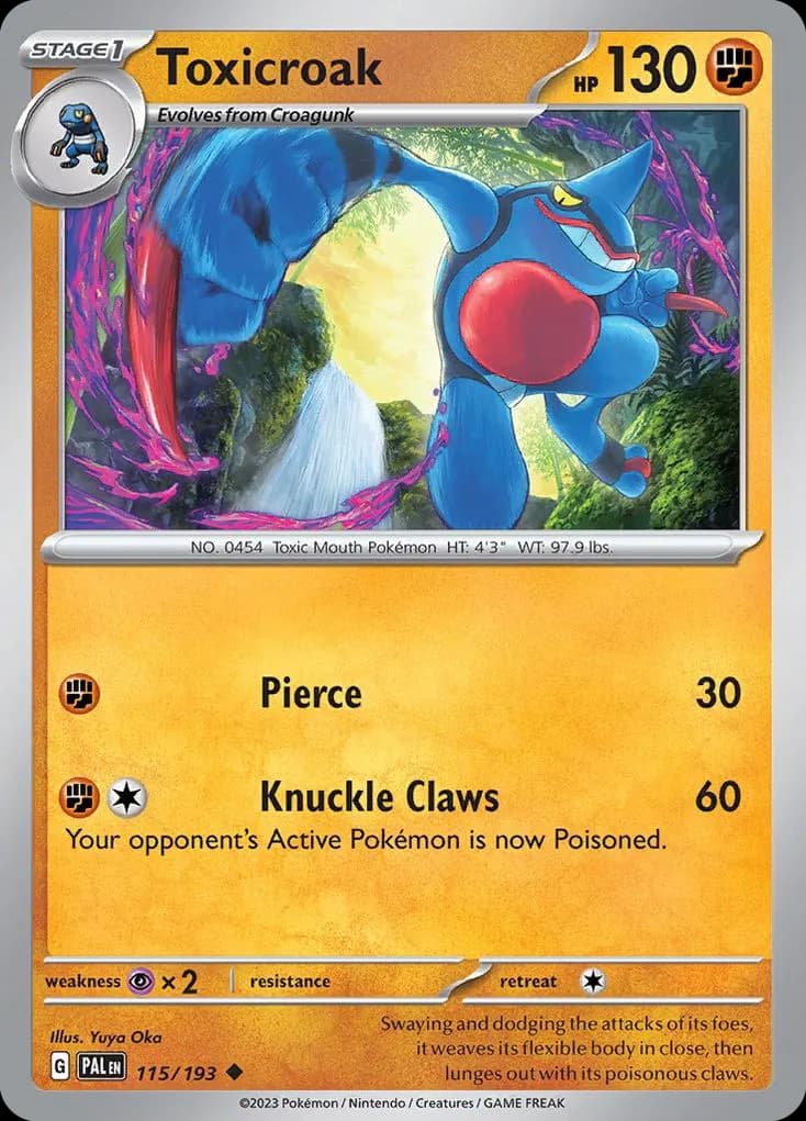 Toxicroak — Paldea Evolved 115 Pokémon card