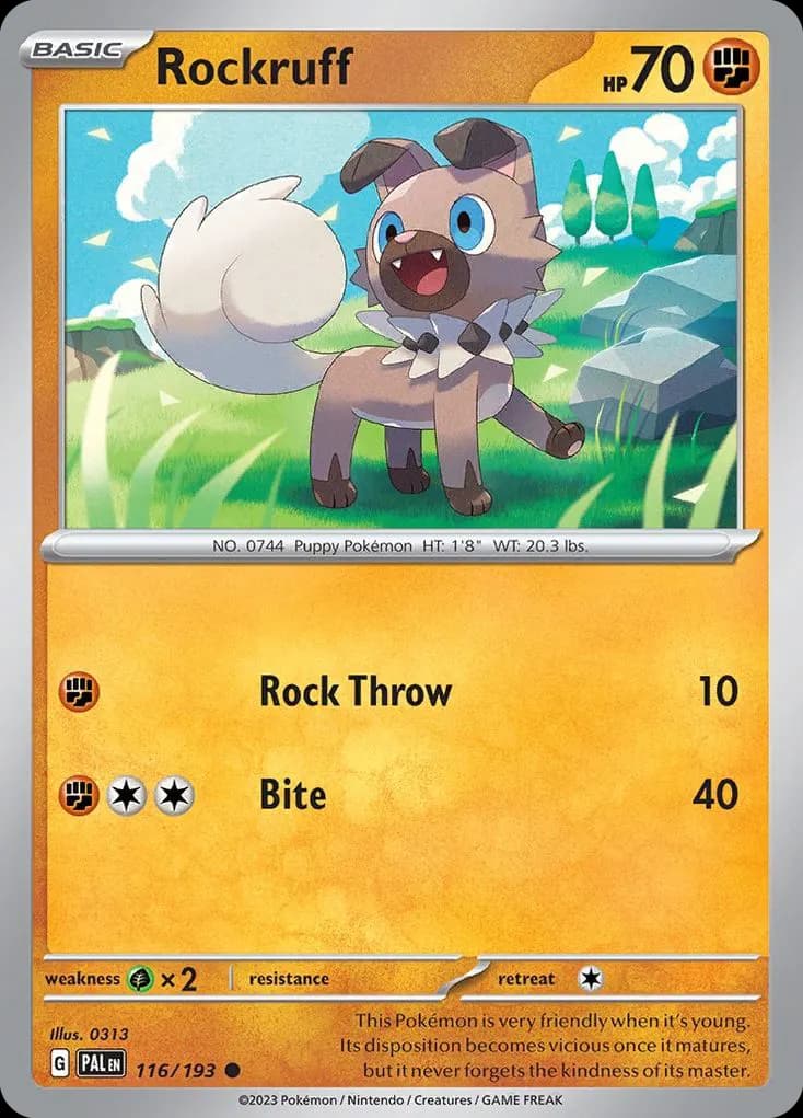 Rockruff — Paldea Evolved 116 Pokémon card