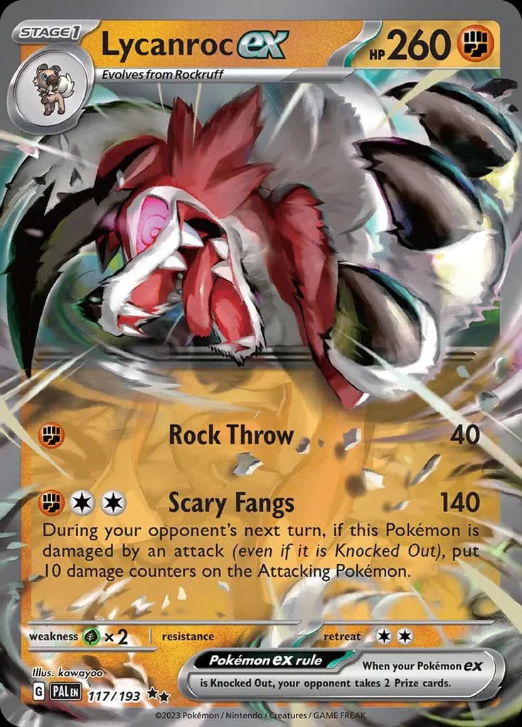 Lycanroc ex — Paldea Evolved 117 Pokémon card