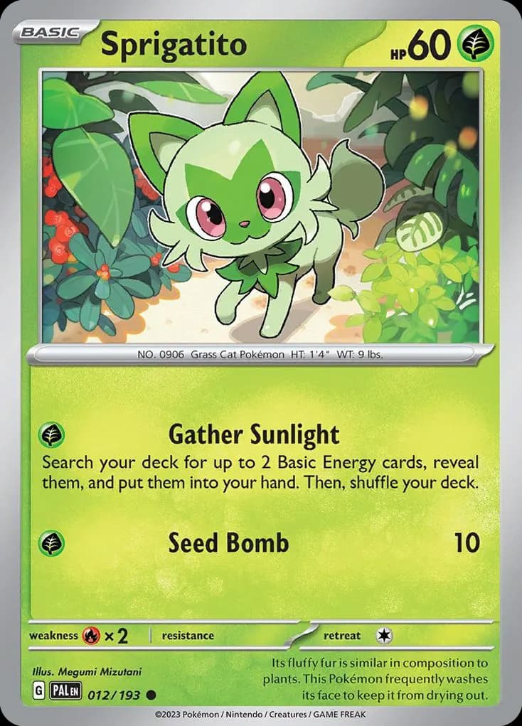 Sprigatito — Paldea Evolved 12 Pokémon card