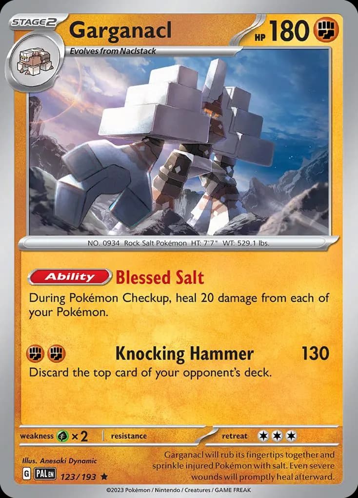 Garganacl — Paldea Evolved 123 Pokémon card