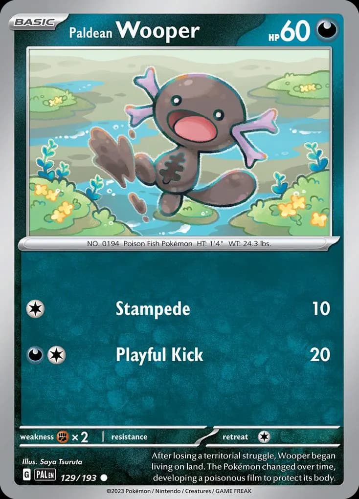 Paldean Wooper — Paldea Evolved 129 Pokémon card