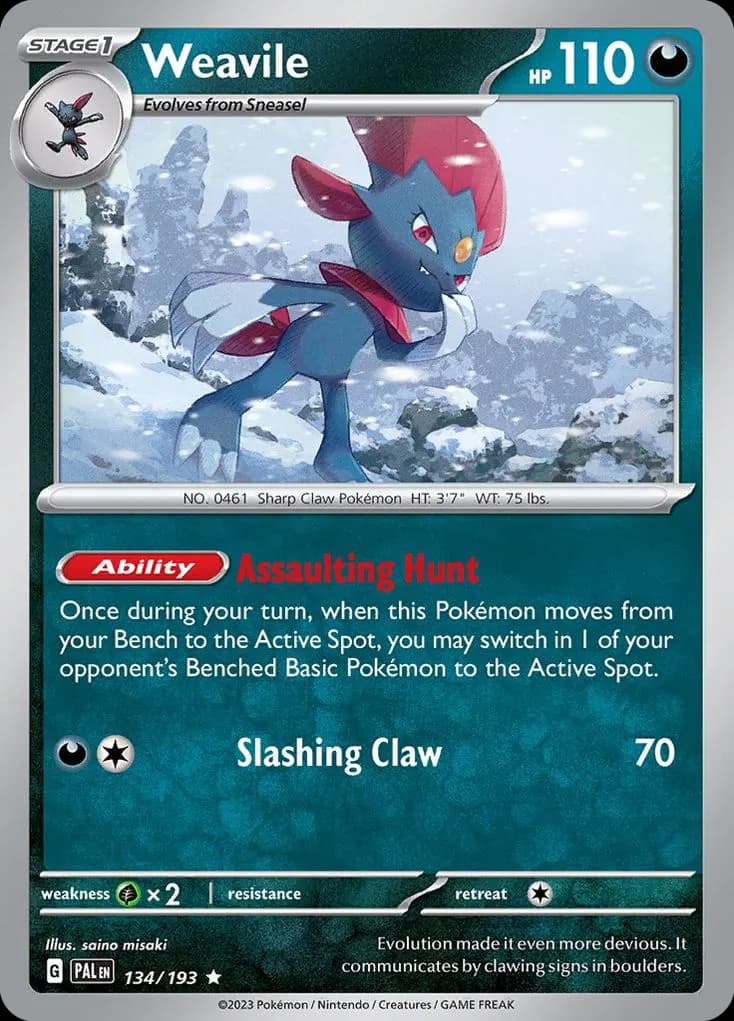 Weavile — Paldea Evolved 134 Pokémon card