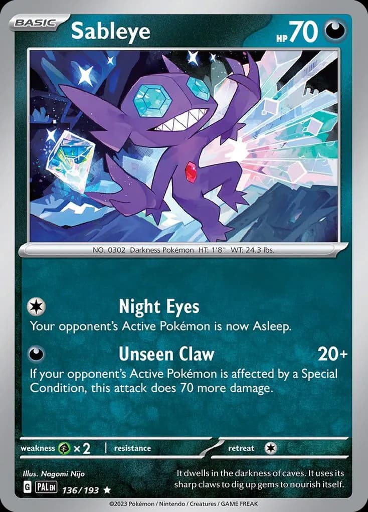 Sableye — Paldea Evolved 136 Pokémon card