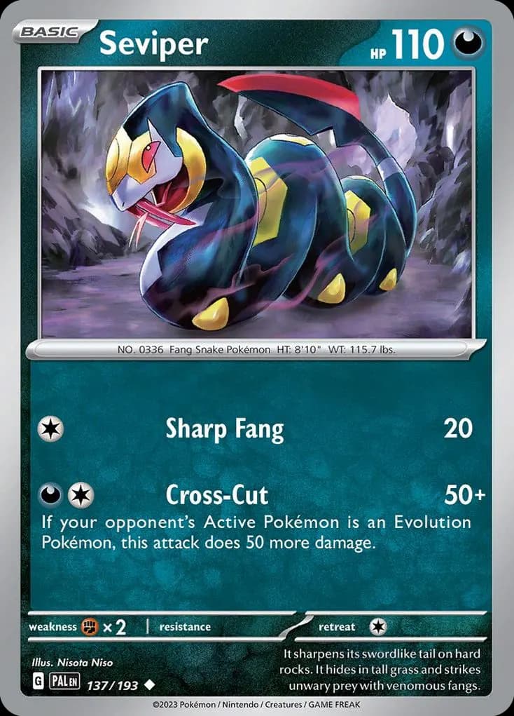 Seviper — Paldea Evolved 137 Pokémon card