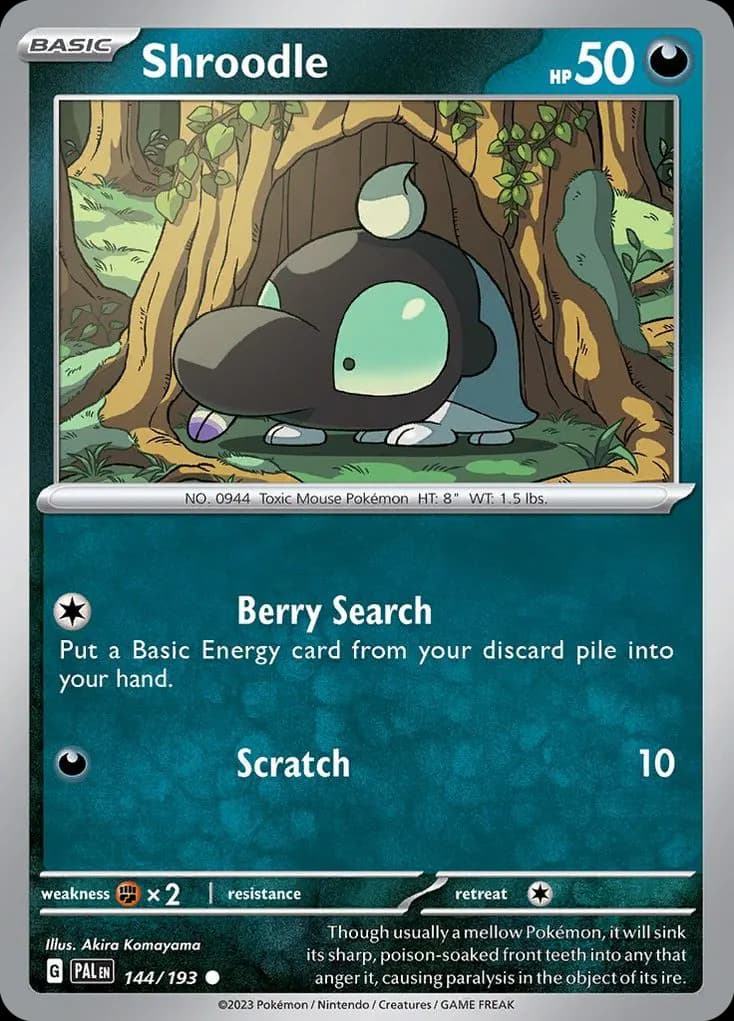 Shroodle — Paldea Evolved 144 Pokémon card