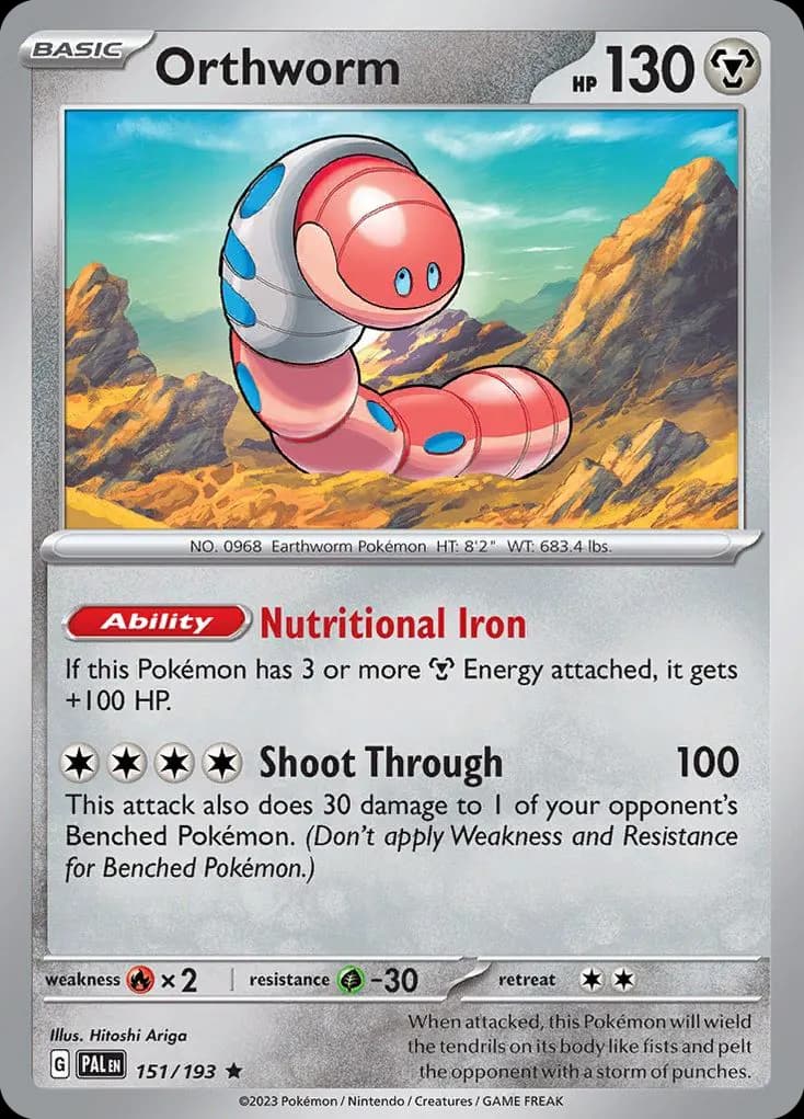 Orthworm — Paldea Evolved 151 Pokémon card