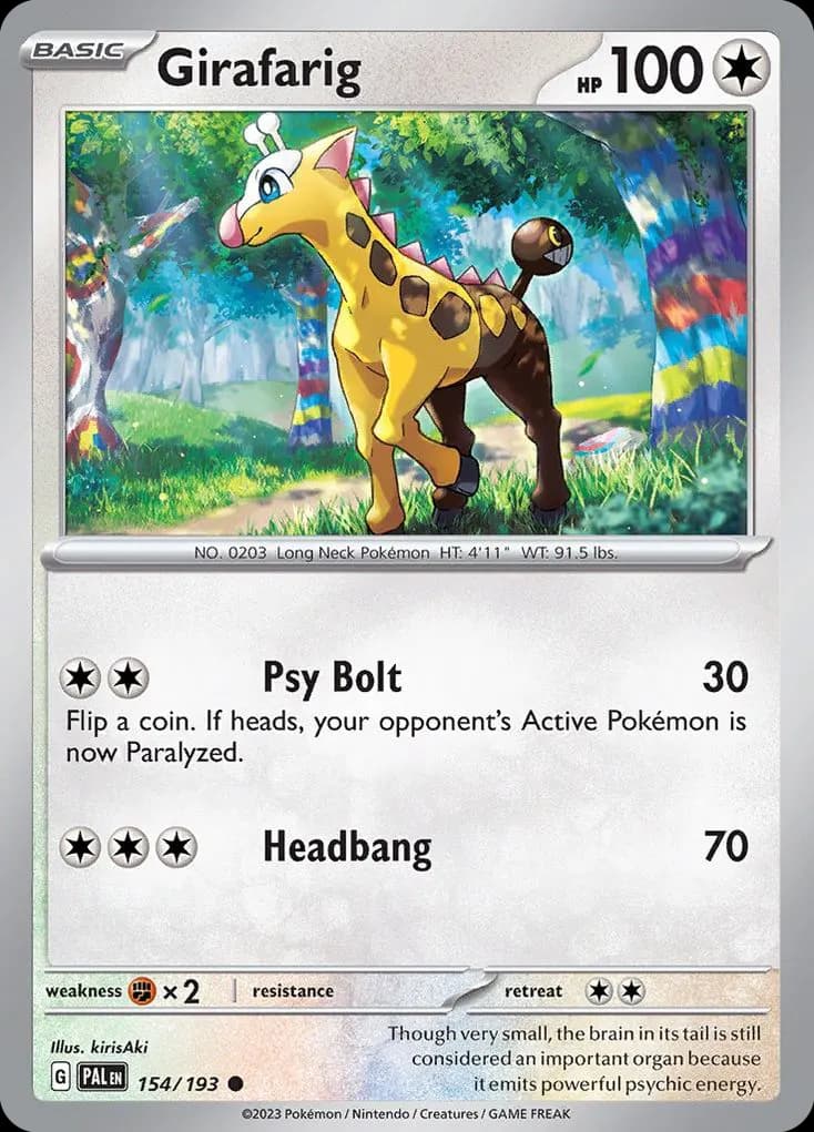 Girafarig — Paldea Evolved 154 Pokémon card