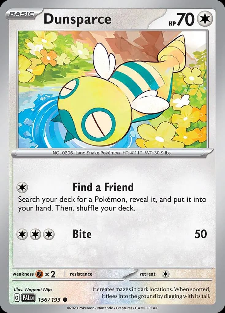 Dunsparce — Paldea Evolved 156 Pokémon card