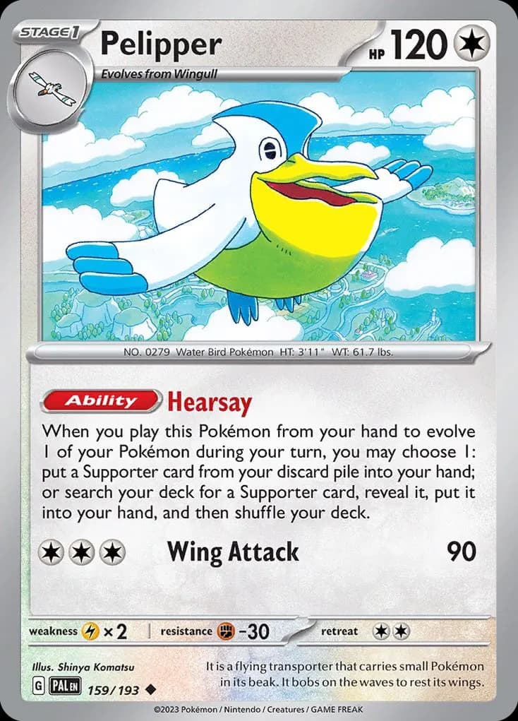 Pelipper — Paldea Evolved 159 Pokémon card