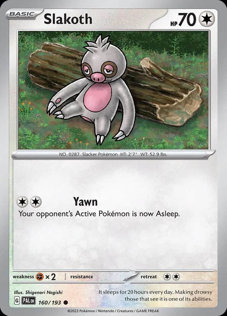 Slakoth — Paldea Evolved 160 Pokémon card