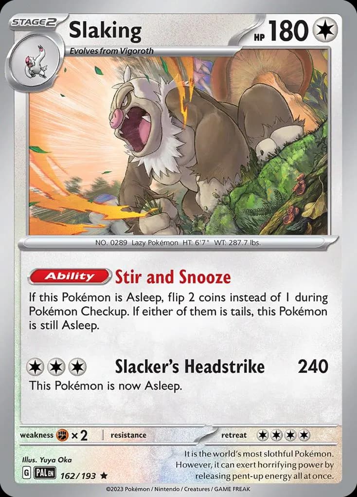 Slaking — Paldea Evolved 162 Pokémon card