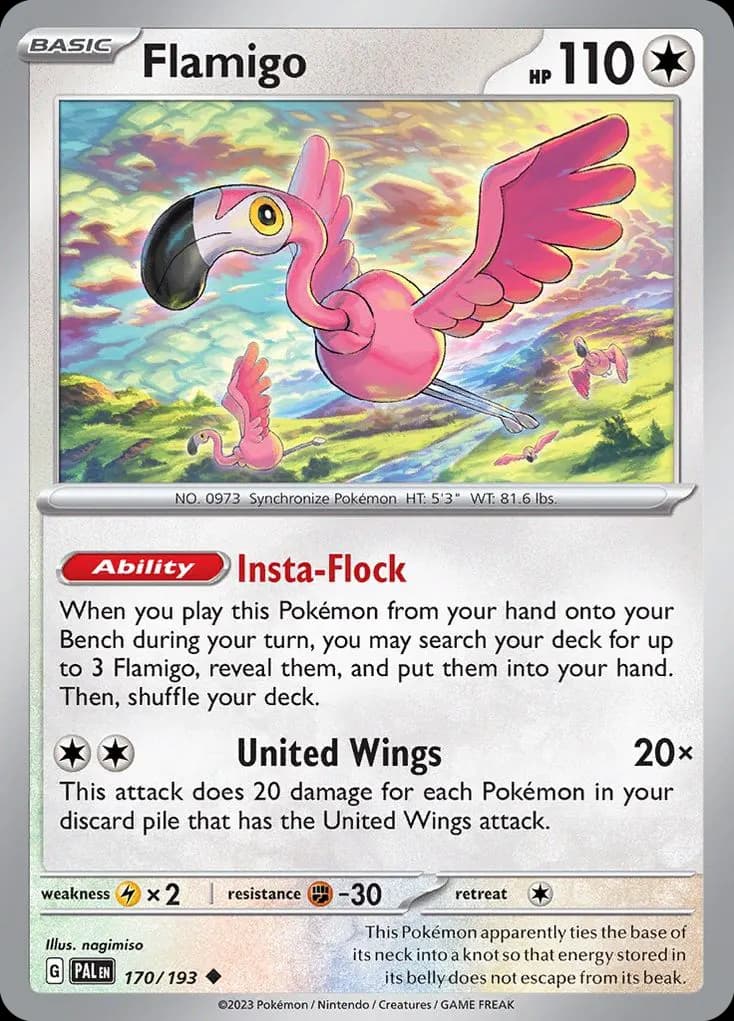 Flamigo — Paldea Evolved 170 Pokémon card
