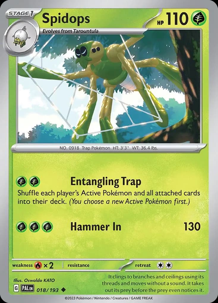 Spidops — Paldea Evolved 18 Pokémon card