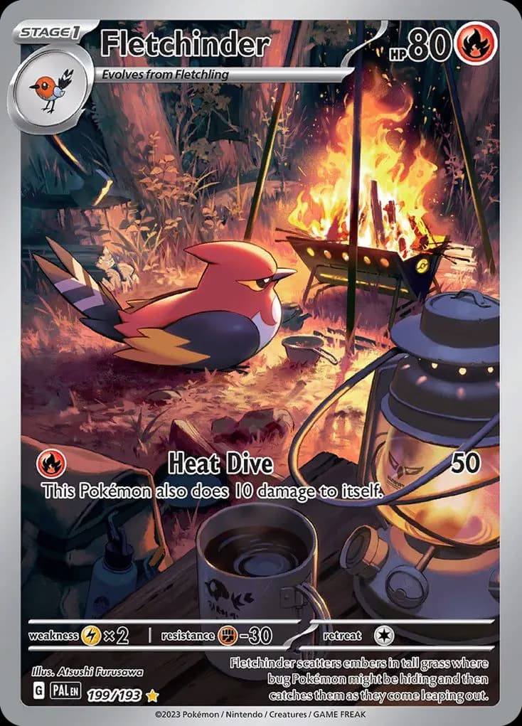 Fletchinder — Paldea Evolved 199 Pokémon card