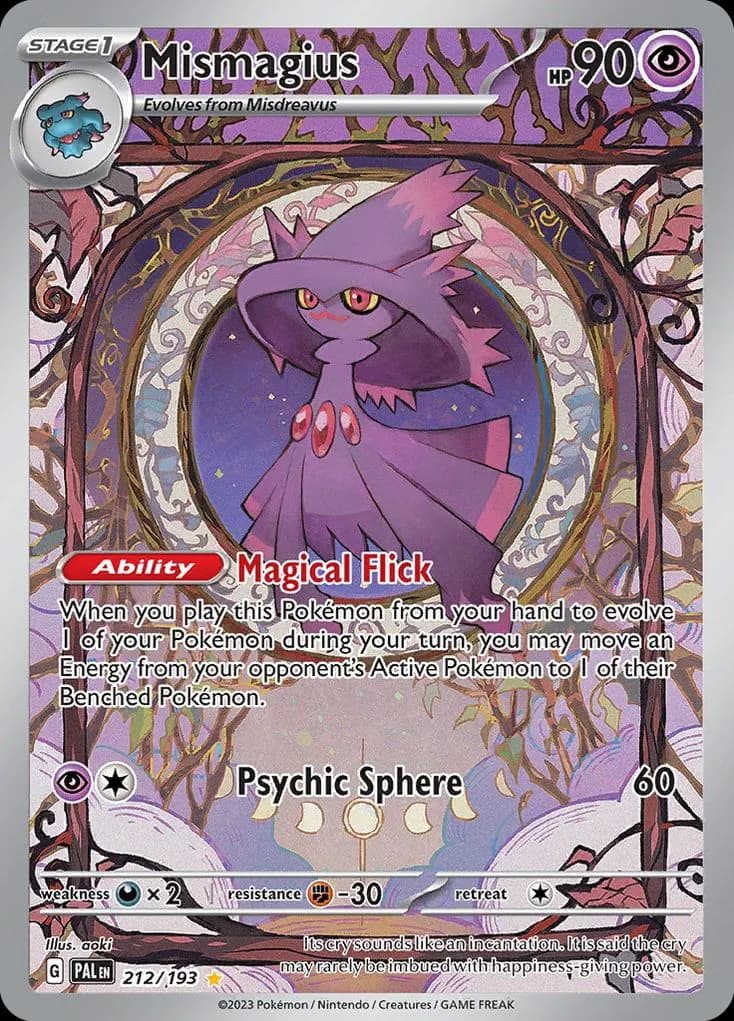 Mismagius — Paldea Evolved 212 Pokémon card