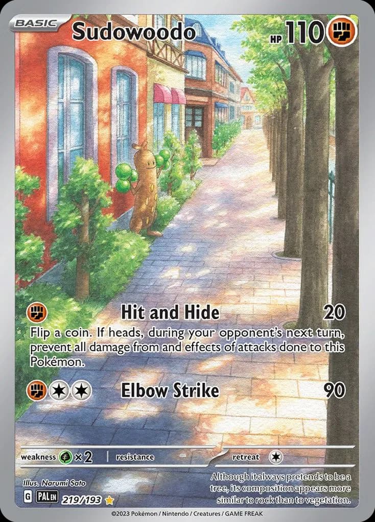 Sudowoodo — Paldea Evolved 219 Pokémon card