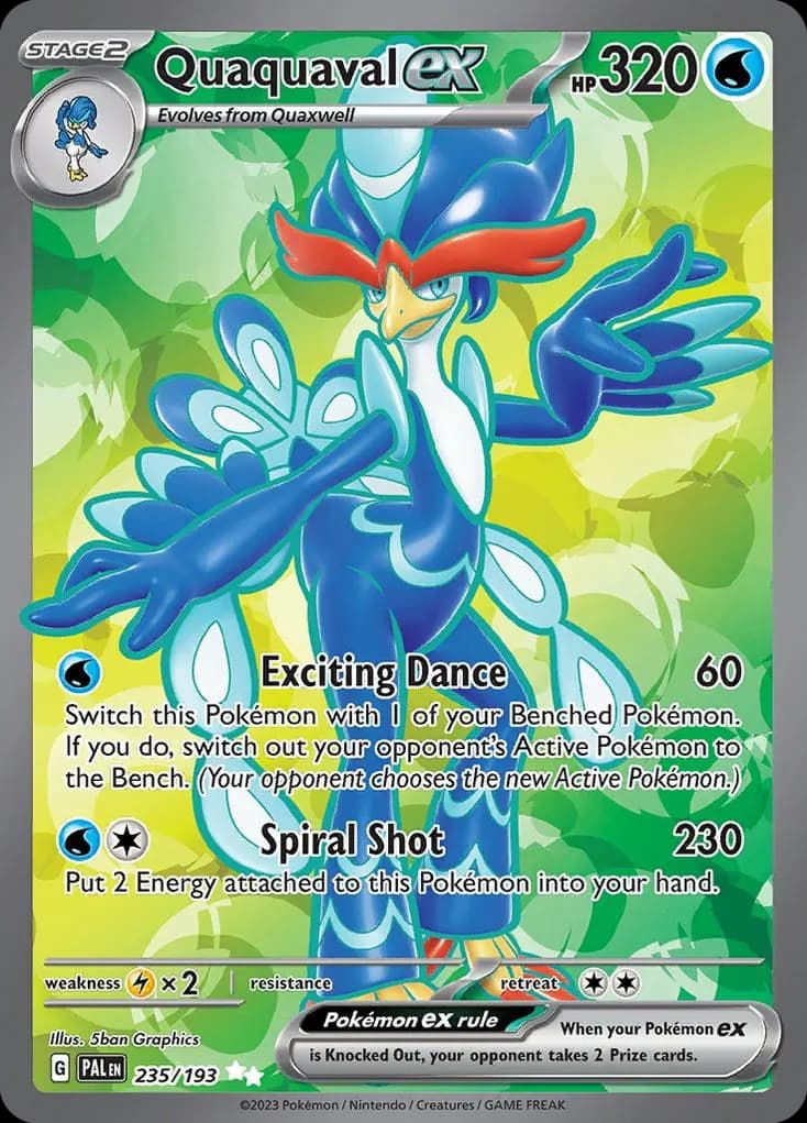 Quaquaval ex — Paldea Evolved 235 Pokémon card