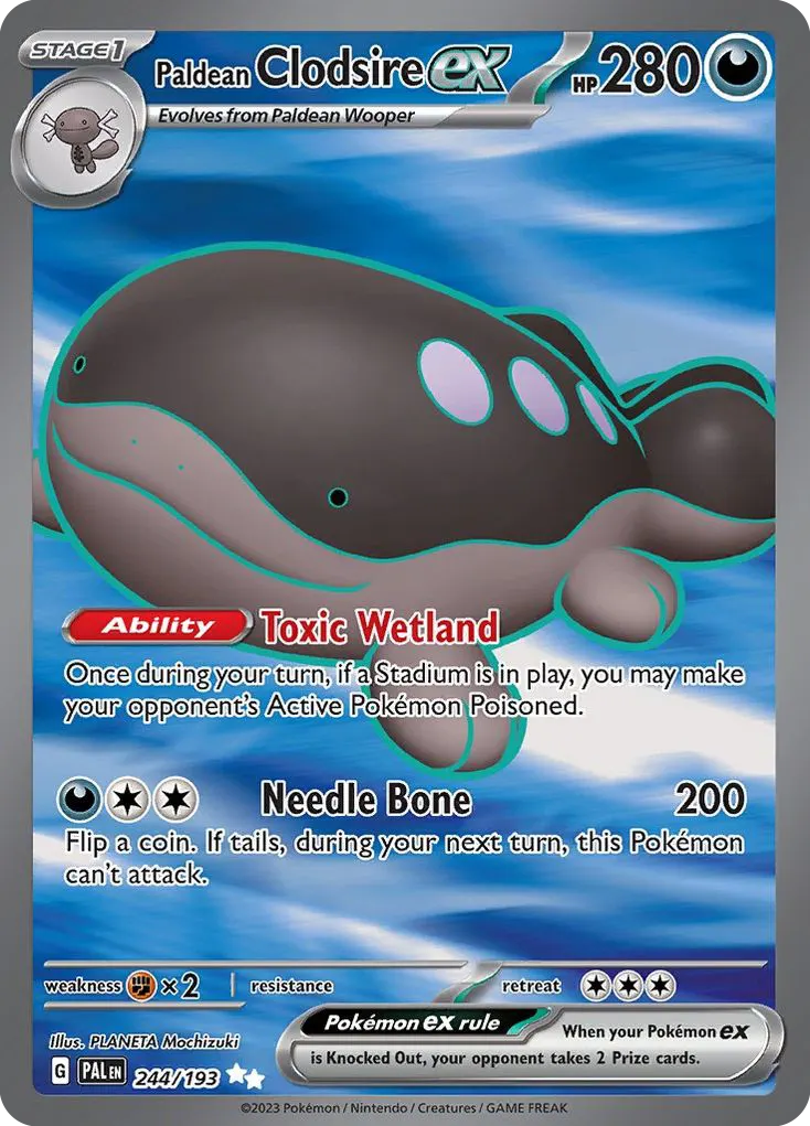 Paldean Clodsire ex — Paldea Evolved 244 Pokémon card