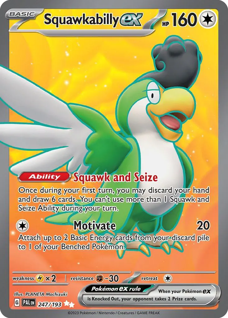 Squawkabilly ex — Paldea Evolved 247 Pokémon card