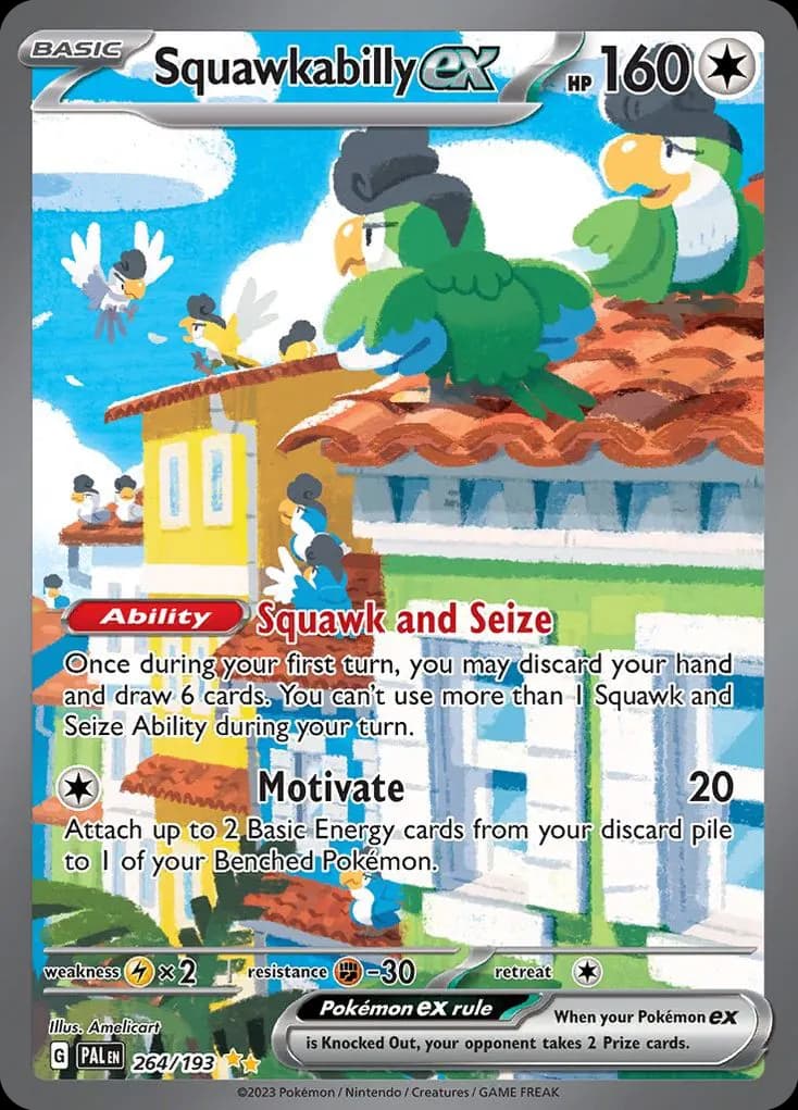 Squawkabilly ex — Paldea Evolved 264 Pokémon card
