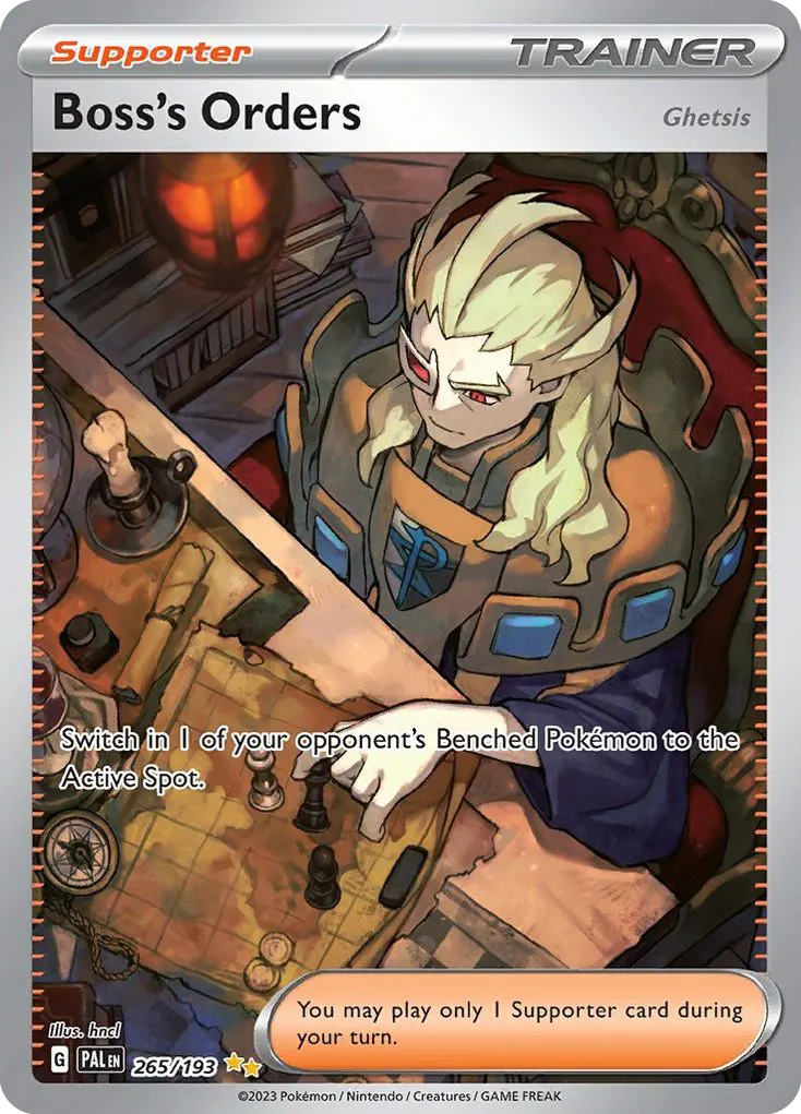 Boss's Orders (Ghetsis) — Paldea Evolved 265 Pokémon card