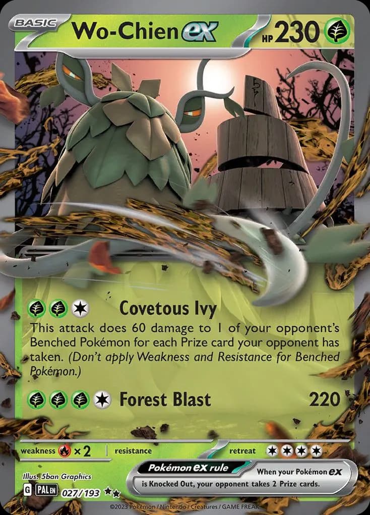 Wo-Chien ex — Paldea Evolved 27 Pokémon card