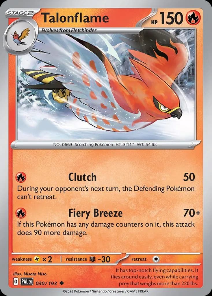 Talonflame — Paldea Evolved 30 Pokémon card