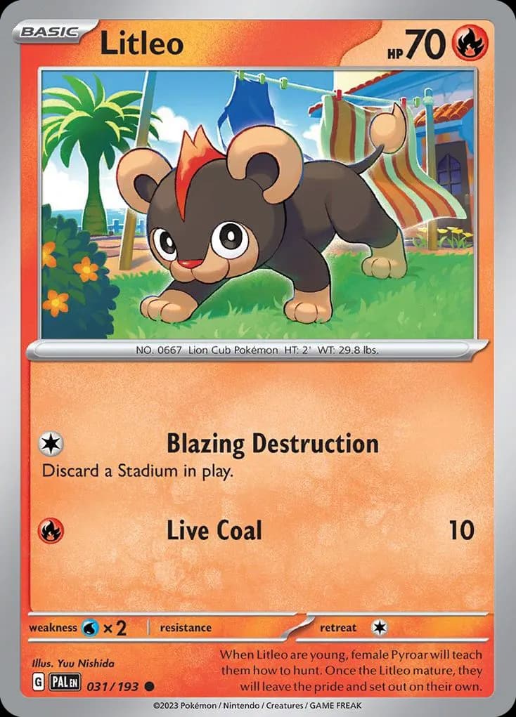 Litleo — Paldea Evolved 31 Pokémon card