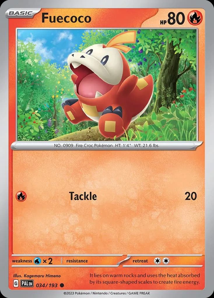 Fuecoco — Paldea Evolved 34 Pokémon card