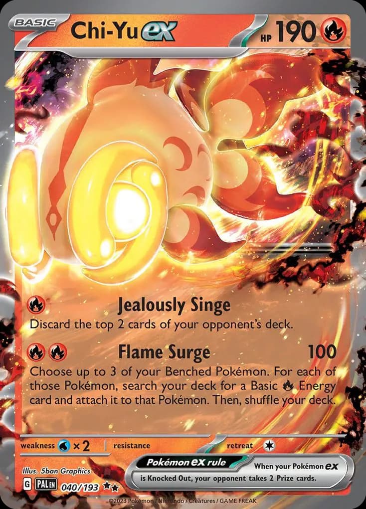 Chi-Yu ex — Paldea Evolved 40 Pokémon card