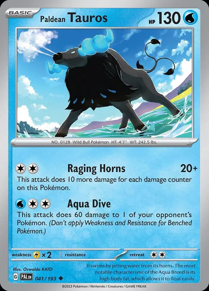 Paldean Tauros — Paldea Evolved 41 Pokémon card