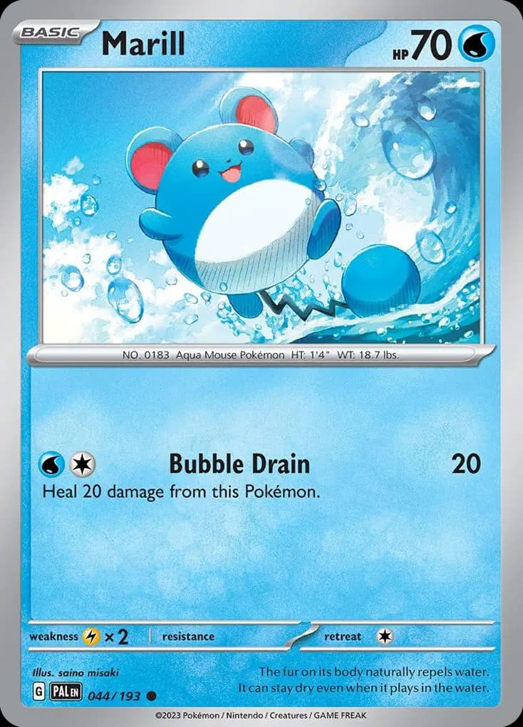 Marill — Paldea Evolved 44 Pokémon card