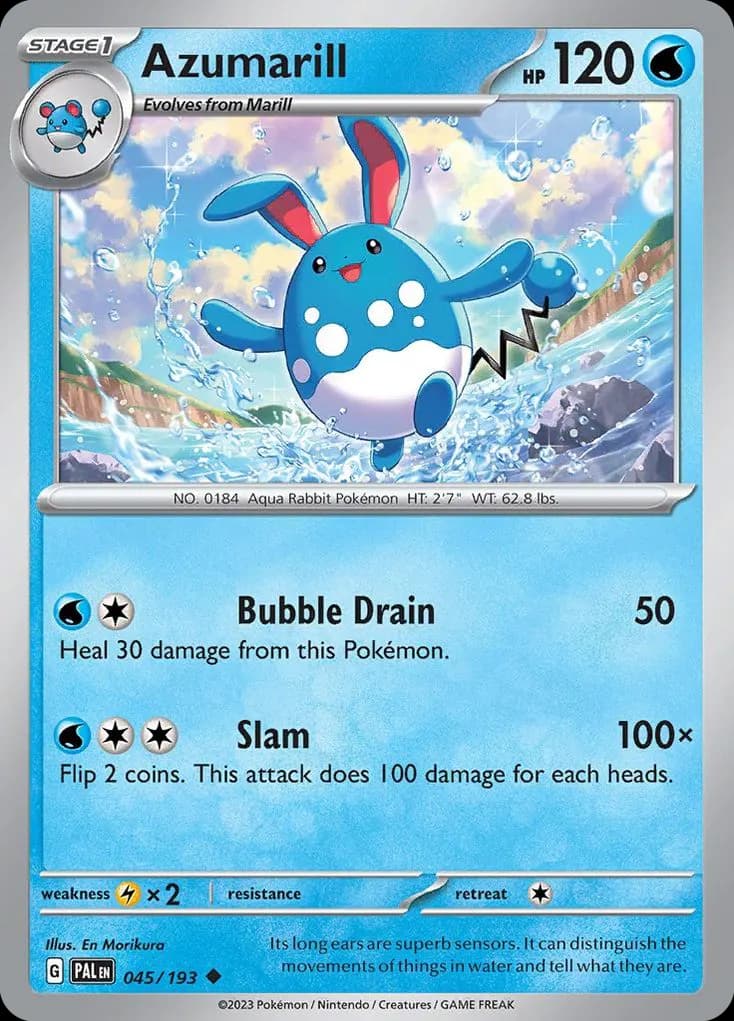 Azumarill — Paldea Evolved 45 Pokémon card