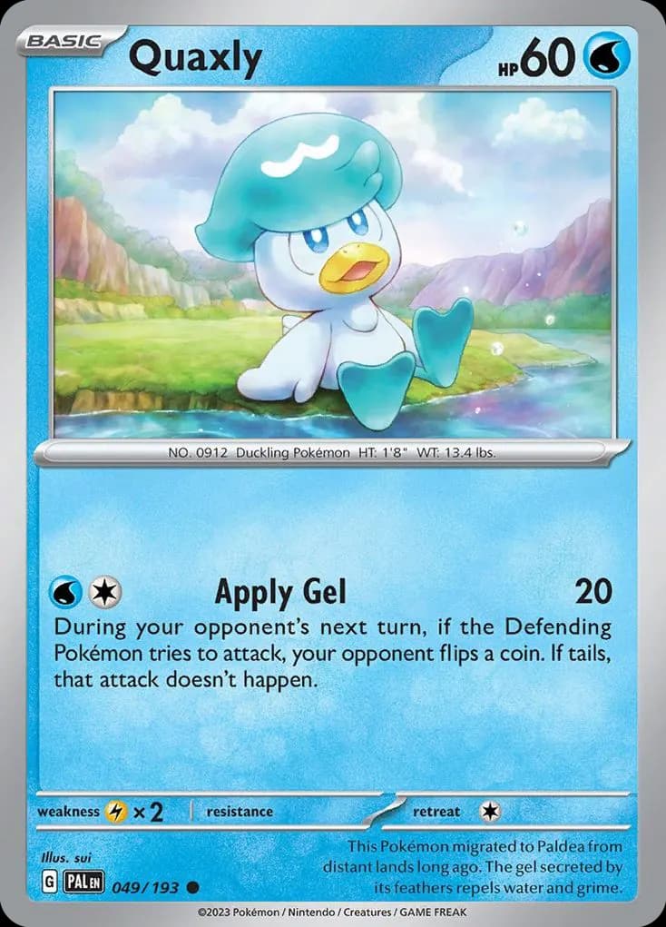 Quaxly — Paldea Evolved 49 Pokémon card