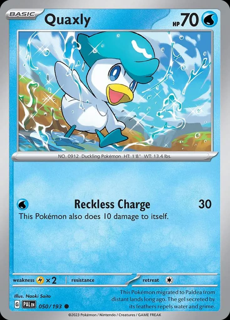 Quaxly — Paldea Evolved 50 Pokémon card