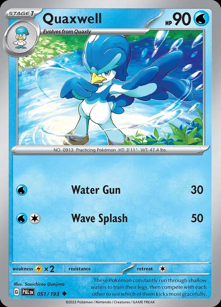 Quaxwell — Paldea Evolved 51 Pokémon card