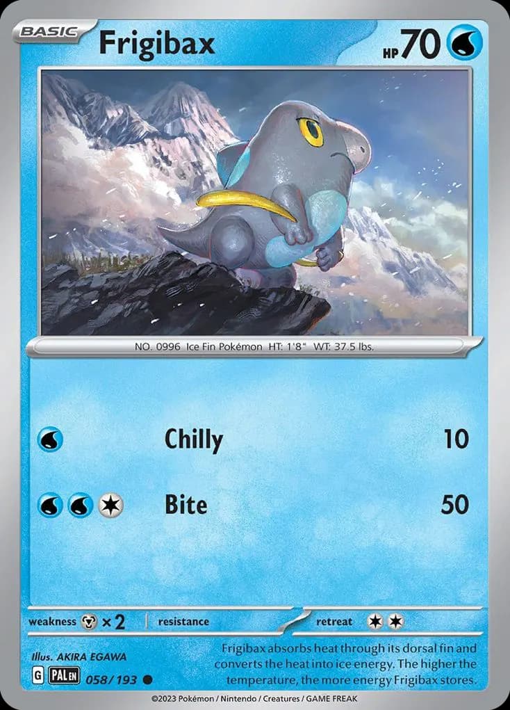 Frigibax — Paldea Evolved 58 Pokémon card