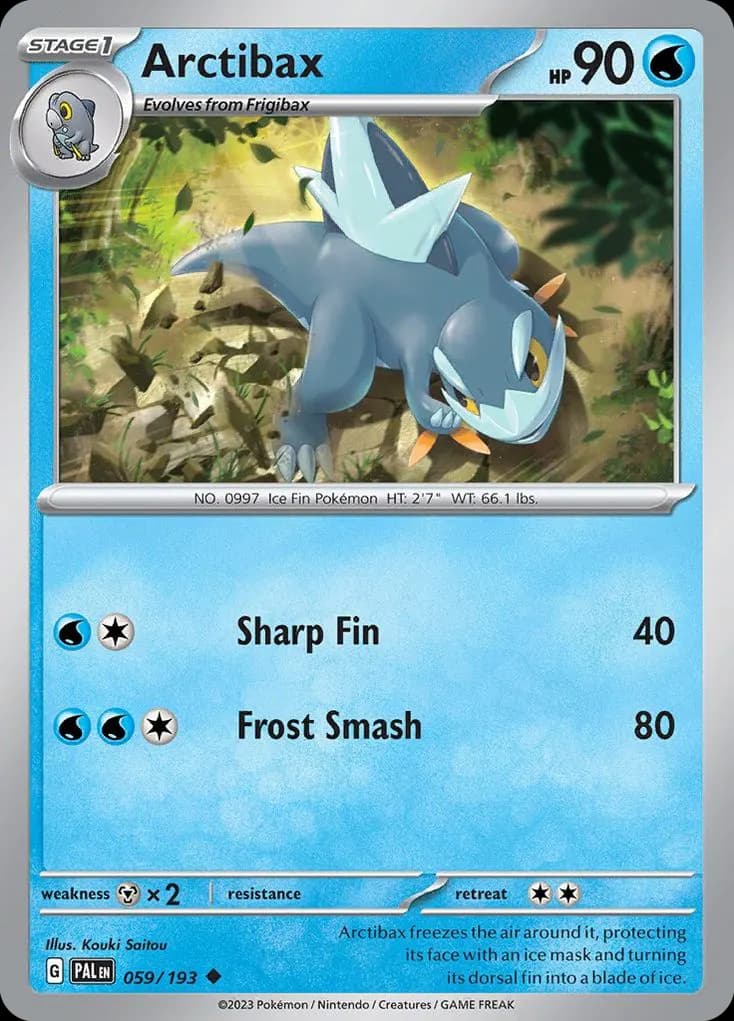Arctibax — Paldea Evolved 59 Pokémon card