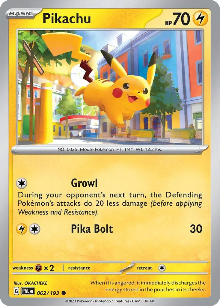 Pikachu — Paldea Evolved 62 Pokémon card