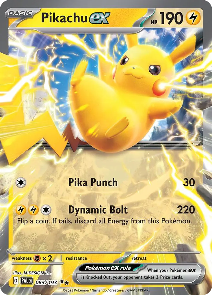 Pikachu ex — Paldea Evolved 63 Pokémon card
