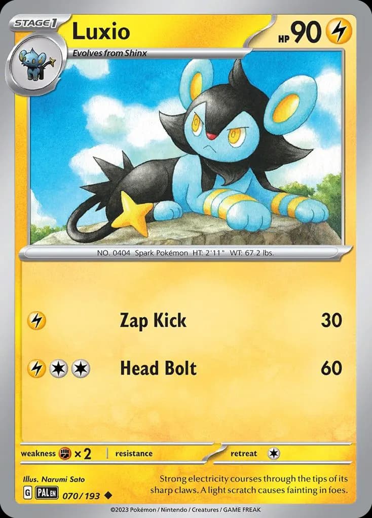 Luxio — Paldea Evolved 70 Pokémon card