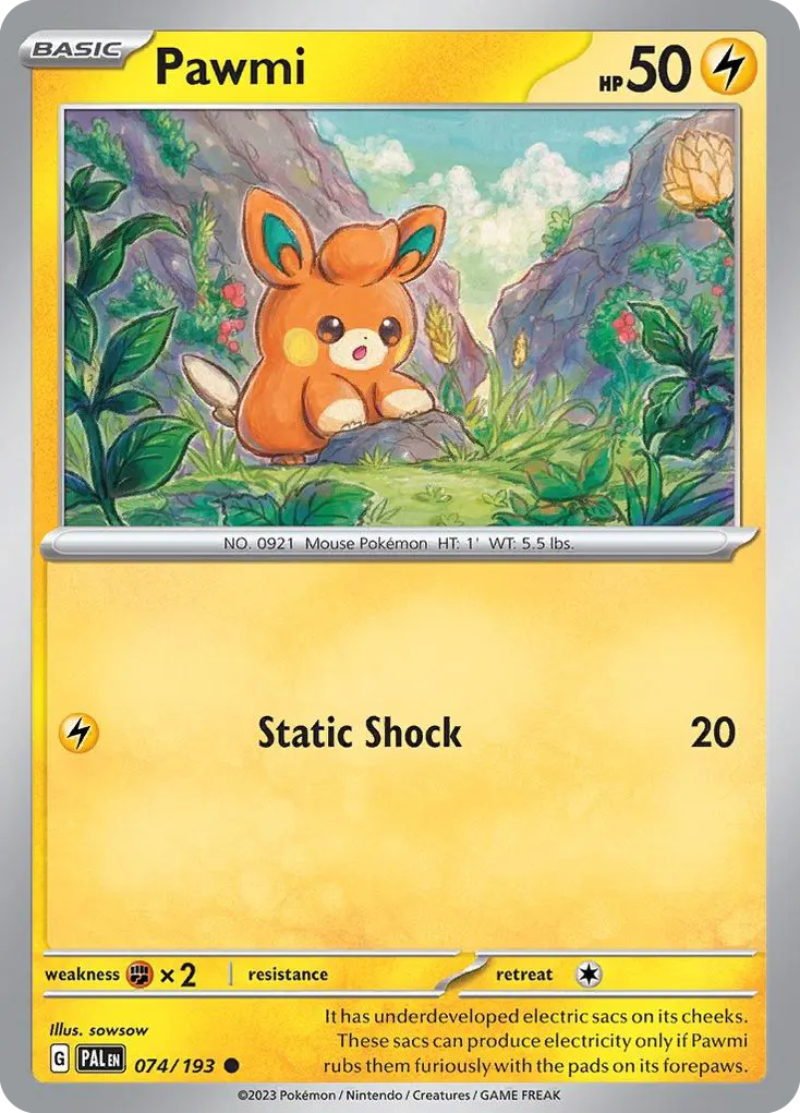 Pawmi — Paldea Evolved 74 Pokémon card