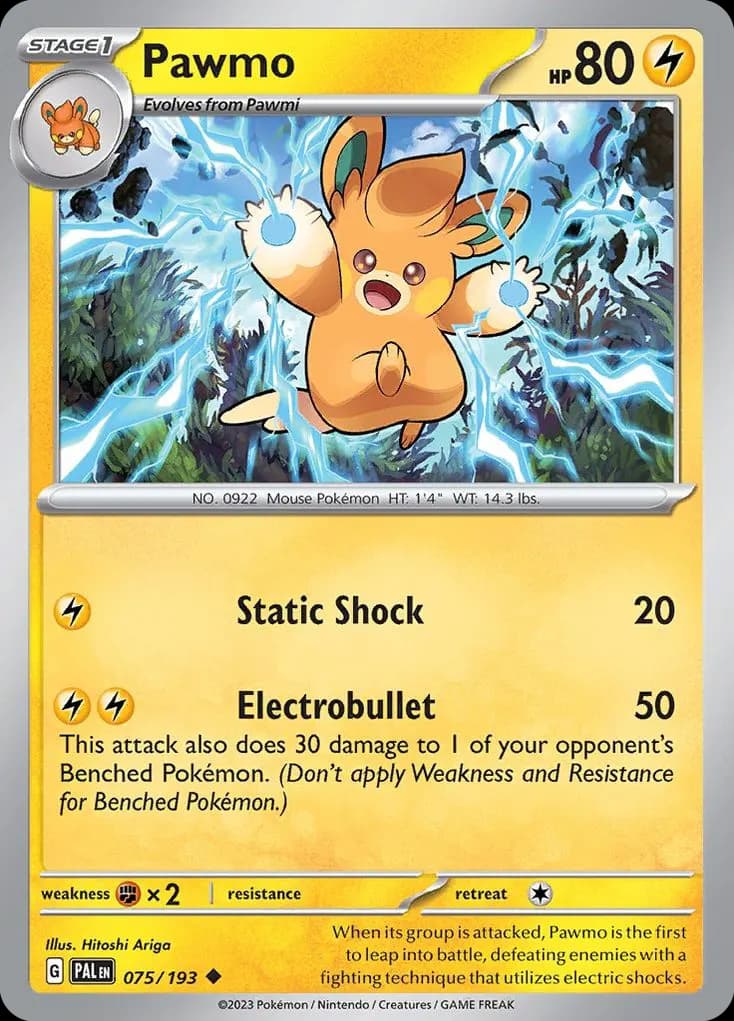 Pawmo — Paldea Evolved 75 Pokémon card